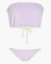 Lisa Marie Fernandez Victor cotton-blend terry bandeau bikini - Purple Purple