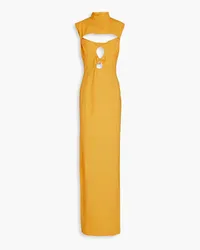 Jacquemus Palmi twisted cutout stretch-wool maxi dress - Yellow Yellow