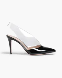 Gianvito Rossi Nicole patent-leather and PVC slingback pumps - Black Black