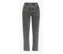 Faded high-rise straight-leg jeans - Gray