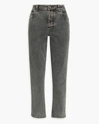 Brunello Cucinelli Faded high-rise straight-leg jeans - Gray Gray