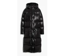 Ally quilted shell hooded down coat - Black