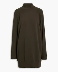 ATM French cotton-terry turtleneck mini dress - Brown Brown