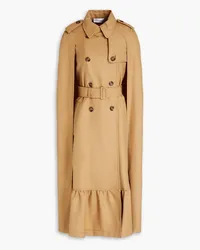 RED Valentino Cape-effect wool-gabardine trench coat - Brown Brown