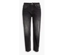 Pointer cropped high-rise tapered jeans - Black