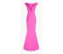 Perna ruffle-trimmed scuba gown - Purple