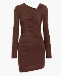 Helmut Lang Ruched jersey mini dress - Brown Brown