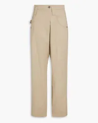 Brunello Cucinelli Cotton-blend twill straight-leg pants - Neutral Neutral