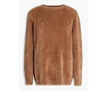 Metallic knitted sweater - Brown