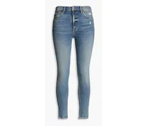 Kendall distressed high-rise skinny jeans - Blue