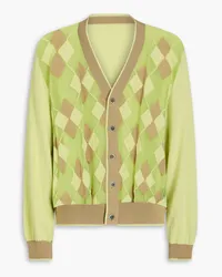 Jacquemus Toledo argyle cotton-blend cardigan - Green Green