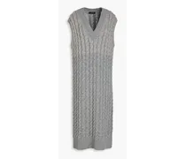 Cable-knit wool-blend midi dress - Gray