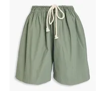 Cotton-poplin shorts - Green