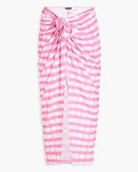 Jacquemus Nodi knotted gingham jersey pareo - Pink Pink