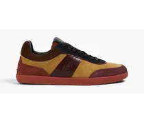 Color-block suede sneakers - Brown