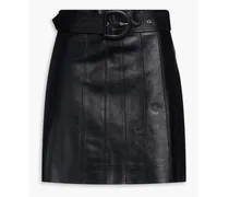 Leena belted leather mini skirt - Black