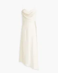 Alice + Olivia Alice Olivia - Kiyoko asymmetric draped satin-crepe midi dress - White White