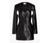 Cutout faux leather mini dress - Black
