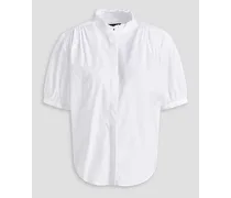 Jordan pleated cotton-poplin shirt - White