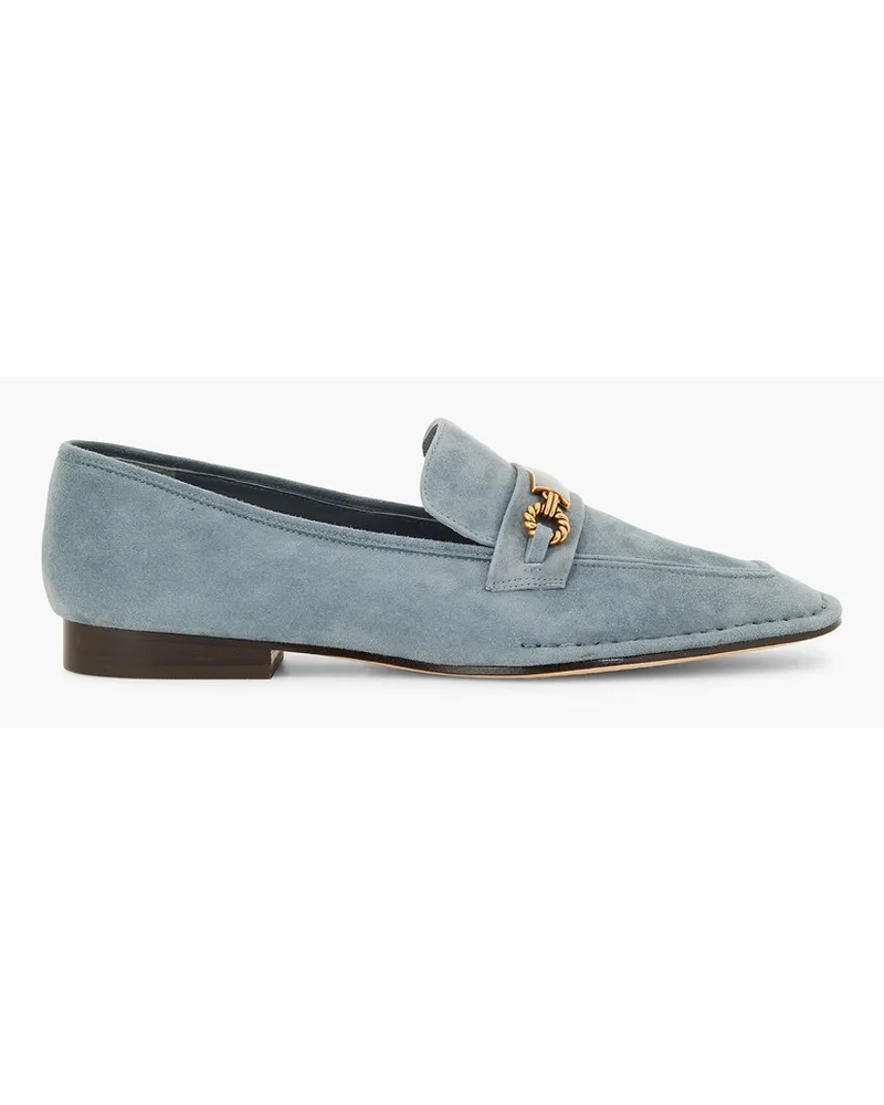 Tory Burch Perrine embellished suede loafers - Blue Blue