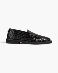 Emporio Armani Woven patent-leather loafers - Black Black