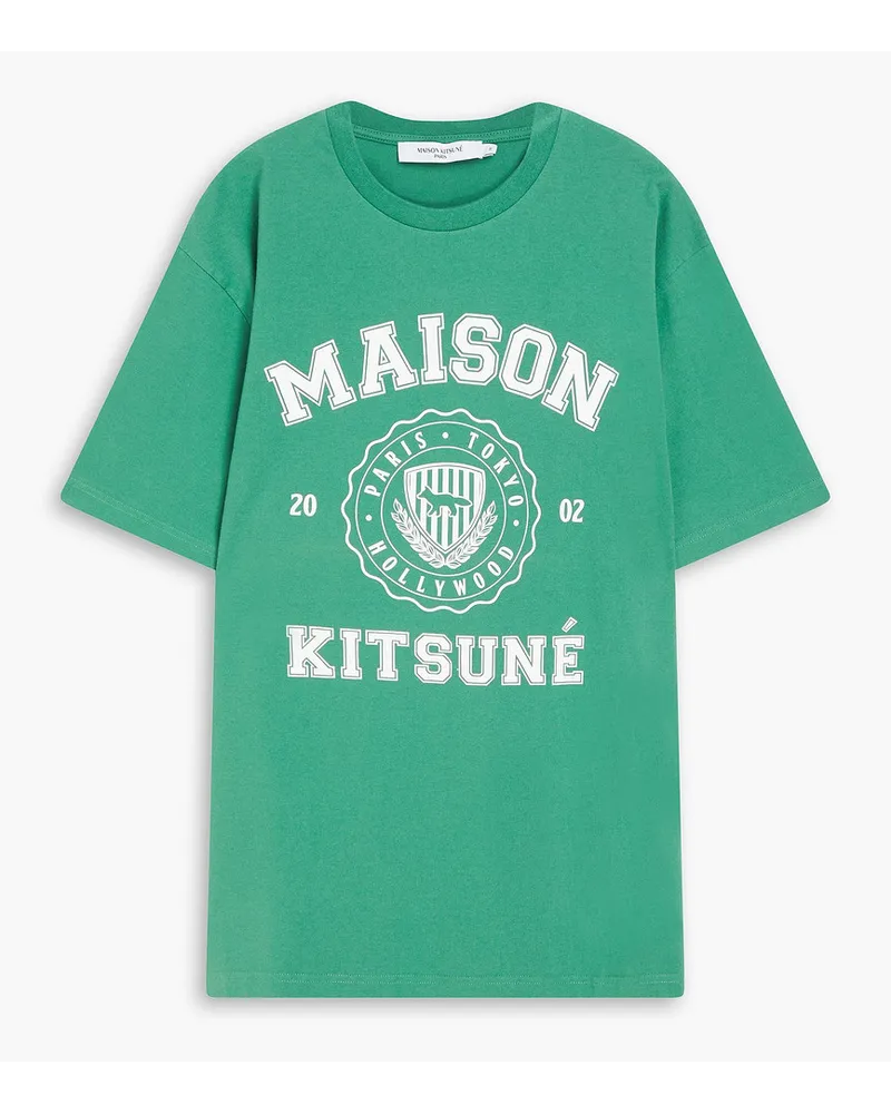 Kitsuné Logo-print cotton-jersey T-shirt - Green Green