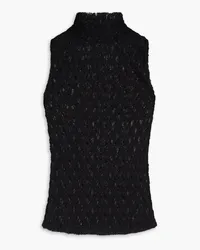 Frame Denim Stretch-lace turtleneck top - Black Black