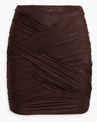 Alexander Wang Ruched stretch-jersey mini skirt - Brown Brown