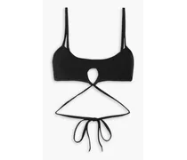 Cutout tie-back bikini top - Black