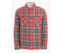 Checked cotton-flannel shirt - Red