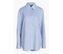 Jelia wool and silk-blend shirt jacket - Blue