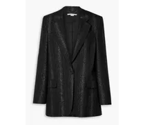 Striped metallic wool-blend twill blazer - Black