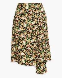 Marni Draped floral-print crepe skirt - Yellow Yellow