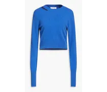 Cutout cashmere-blend sweater - Blue