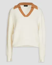 Rag & Bone Pierce two-tone ribbed cashmere sweater - White White