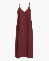 ATM Silk-charmeuse midi slip dress - Burgundy Burgundy