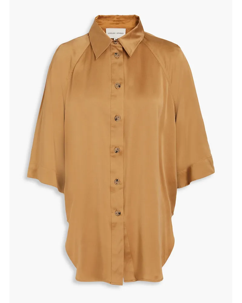 Loulou Studio Datia silk-satin shirt - Brown Brown