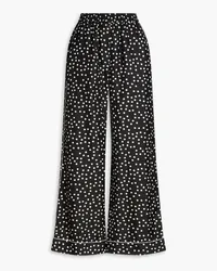 Dolce & Gabbana Polka-dot silk-twill wide-leg pants - Black Black