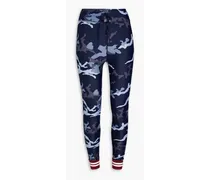 Marine camouflage-print stretch leggings - Blue
