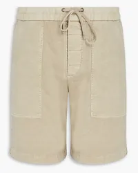 James Perse Poplin-trimmed cotton-jersey shorts - Neutral Neutral