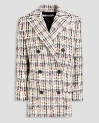 IRO Marton double-breasted checked wool-blend bouclé-tweed coat - White White