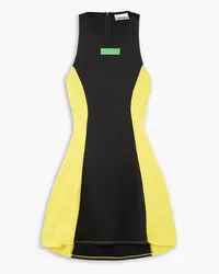 Ganni Appliquéd cutout recycled-jersey tennis dress - Black Black