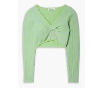 Lillian twisted cotton-blend sweater - Green