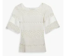 Crocheted cotton top - White