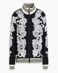 Dolce & Gabbana Embroidered Chantilly lace and stretch-jersey jacket - Black Black