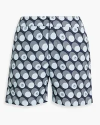 Frescobol Carioca Short-length printed swim shorts - Blue Blue