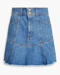 Veronica Beard Frayed denim mini skirt - Blue Blue