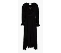 Rym gathered georgette dress - Black