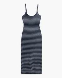 Onia Striped linen-blend jersey maxi dress - Blue Blue