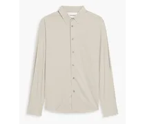 Cotton-blend poplin shirt - Gray